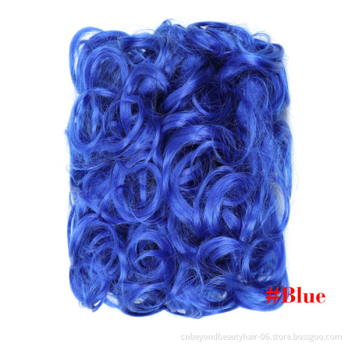 Bridal Synthetic Messy Wavy Curly Hair Bun Elastic Scrunchies With Two Steel fork Comb Clip in hair Extensions Hairpiece
